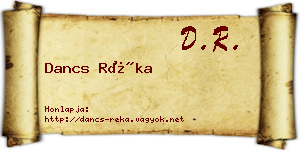 Dancs Réka névjegykártya