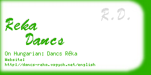 reka dancs business card